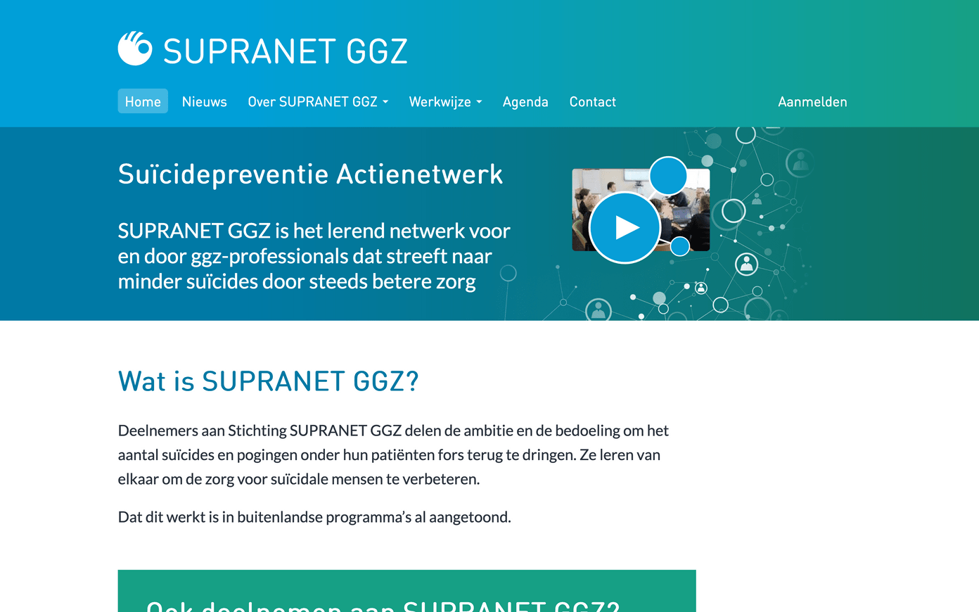 A screenshot of SUPRANET GGZ in a desktop browser